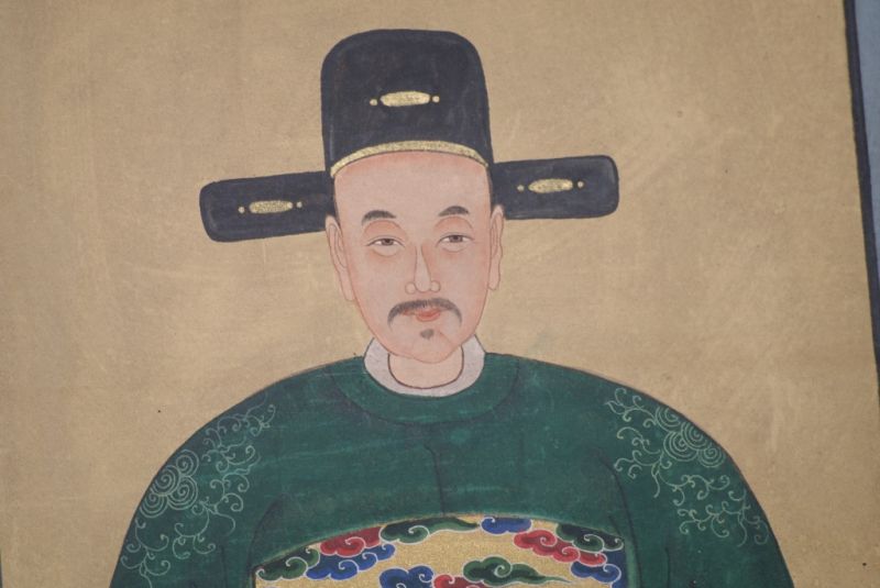 Ahnenpaare und Kaiser Ming Chinesische Malerei Grün 5