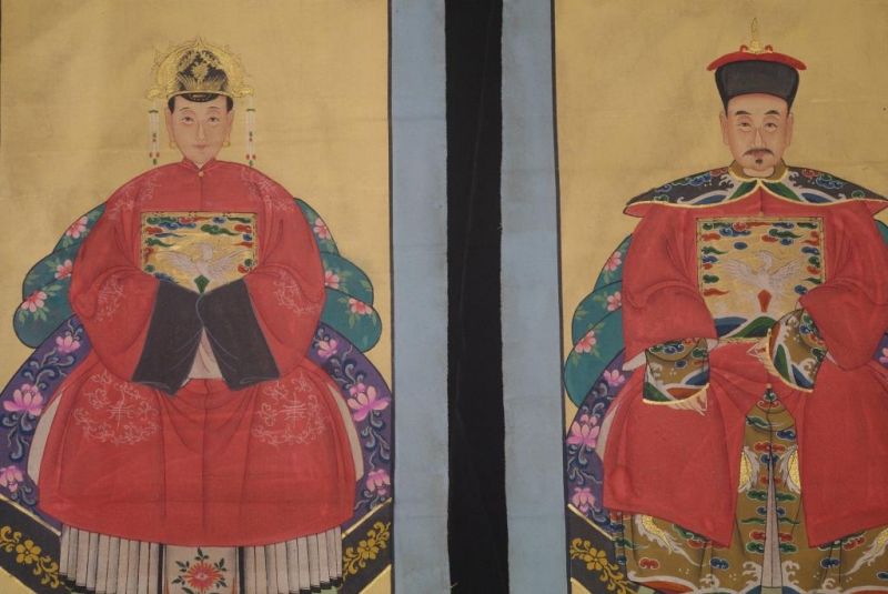 Ahnenpaare und Kaiser Ming Chinesische Malerei Kaiser Gelb 2