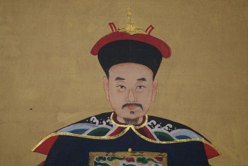 Ahnenpaare und Kaiser Ming Chinesische Malerei Königsblau 4