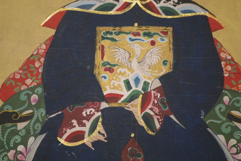 Ahnenpaare und Kaiser Ming Chinesische Malerei Königsblau 5