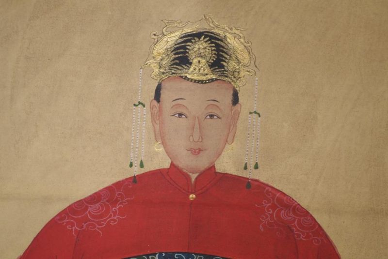 Ahnenpaare und Kaiser Ming Chinesische Malerei Rot 3