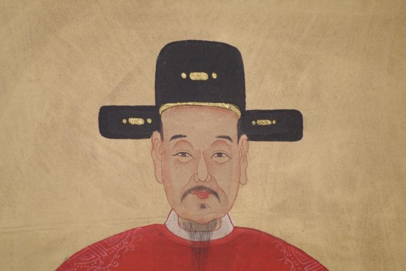 Ahnenpaare und Kaiser Ming Chinesische Malerei Rot 4