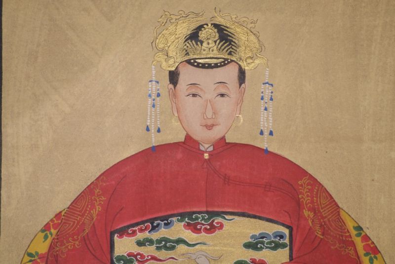 Ahnenpaare und Kaiser Ming Chinesische Malerei Rot 3