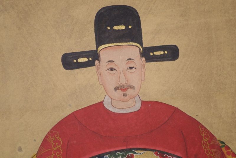 Ahnenpaare und Kaiser Ming Chinesische Malerei Rot 4