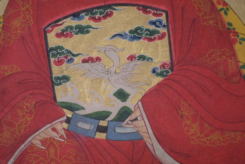 Ahnenpaare und Kaiser Ming Chinesische Malerei Rot 5