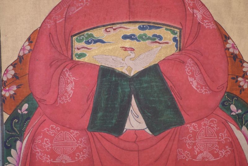 Ahnenpaare und Kaiser Ming Chinesische Malerei Rot 5