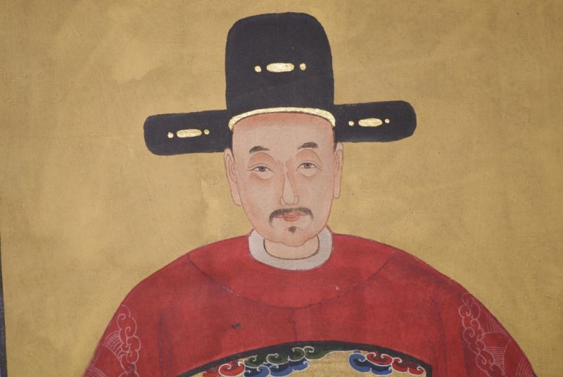 Ahnenpaare und Kaiser Ming Chinesische Malerei Rot 4
