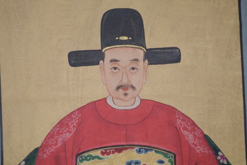 Ahnenpaare und Kaiser Ming Chinesische Malerei Rot 4