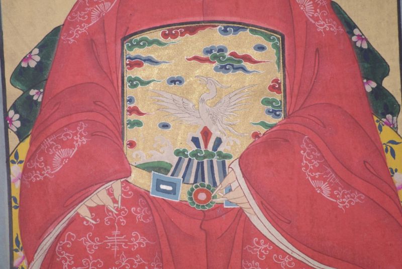 Ahnenpaare und Kaiser Ming Chinesische Malerei Rot 5