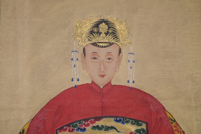 Ahnenpaare und Kaiser Ming Chinesische Malerei Rot 3