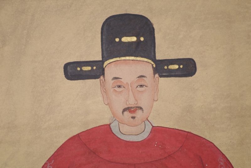 Ahnenpaare und Kaiser Ming Chinesische Malerei Rot 4