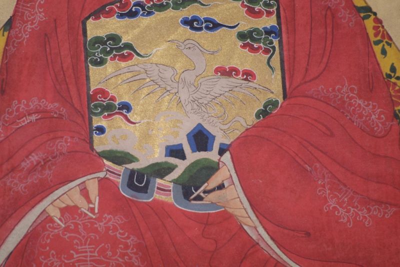 Ahnenpaare und Kaiser Ming Chinesische Malerei Rot 5