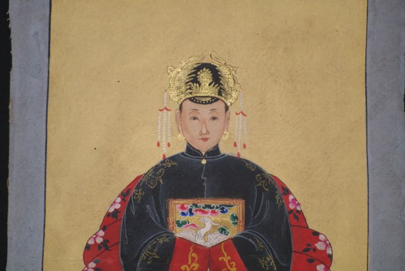 Ahnenpaare und Kaiser Ming Chinesische Malerei Schwarz 3