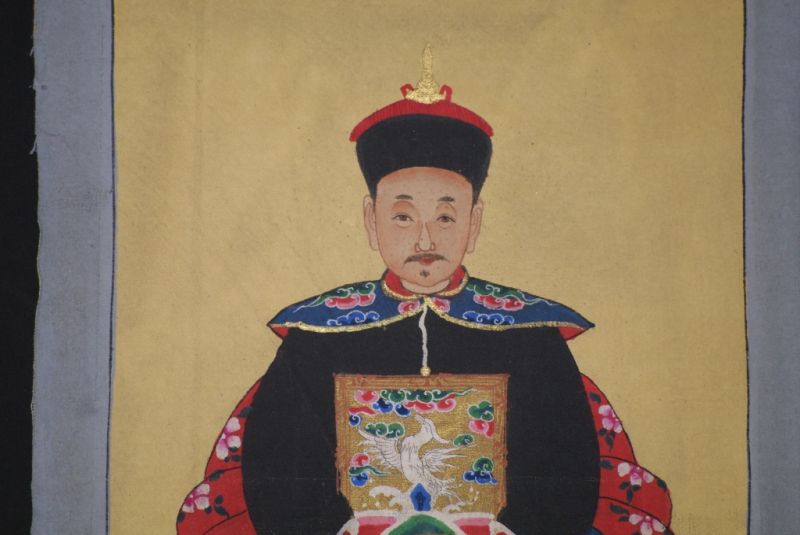 Ahnenpaare und Kaiser Ming Chinesische Malerei Schwarz 4