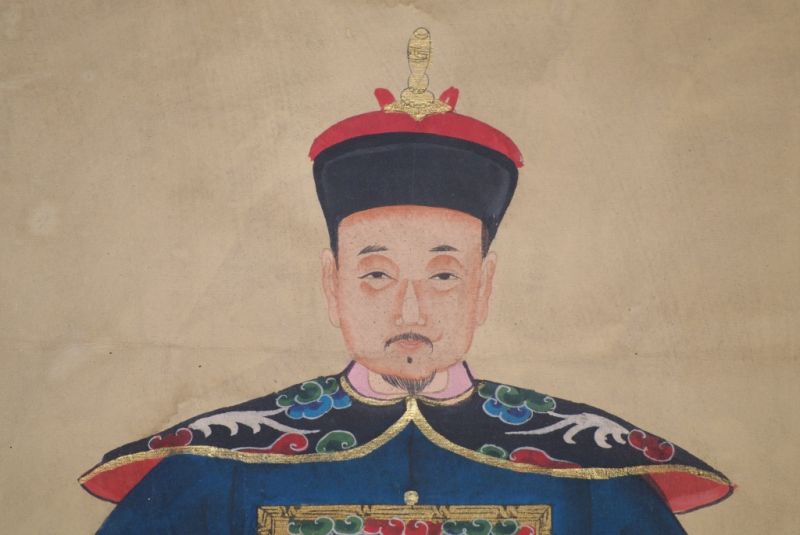 Ahnenverehrung in China Chinesische Malerei Blau 3