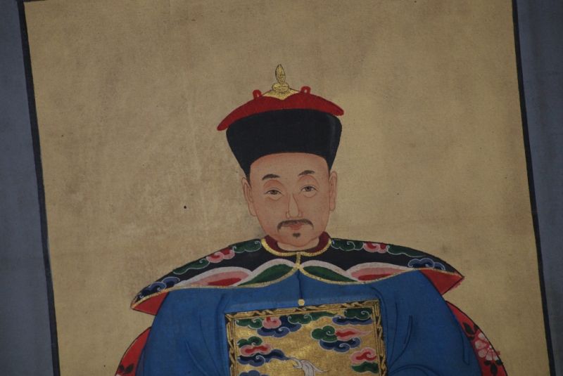 Ahnenverehrung in China Chinesische Malerei Blau 4