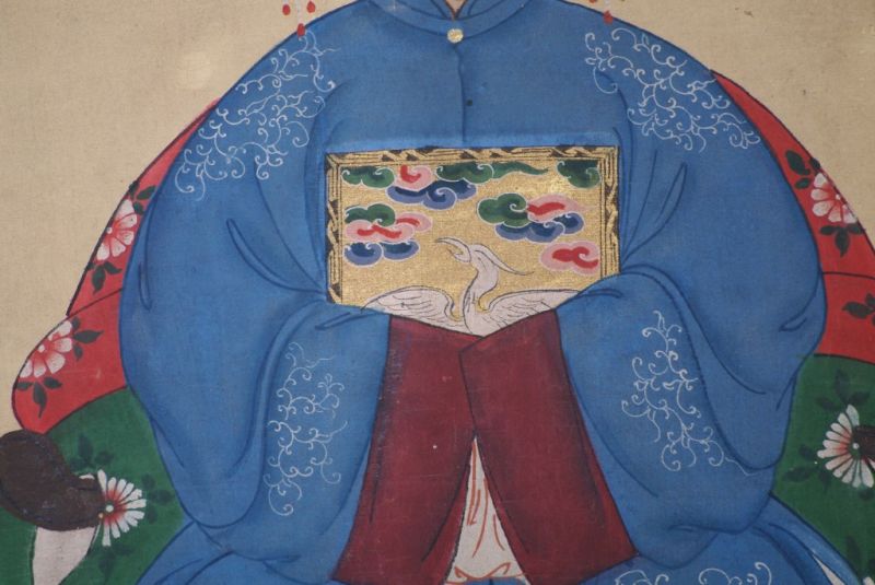 Ahnenverehrung in China Chinesische Malerei Blau 5