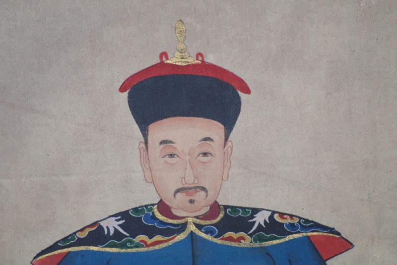 Ahnenverehrung in China Chinesische Malerei Blau 4
