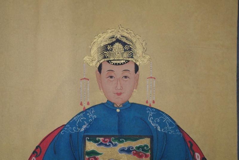 Ahnenverehrung in China Chinesische Malerei Blau 3