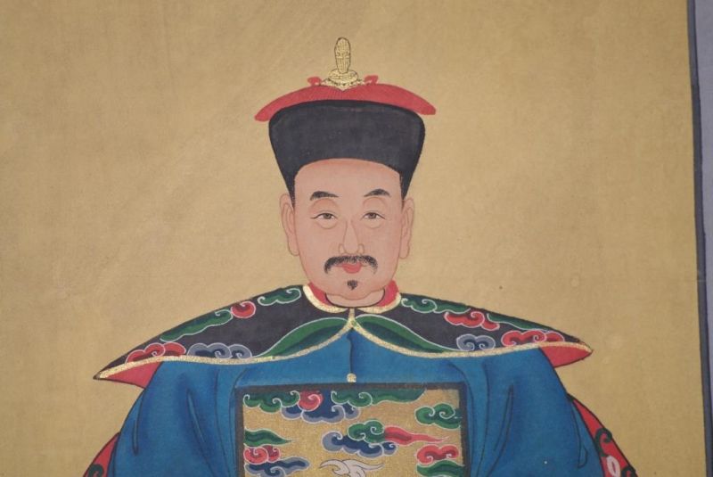 Ahnenverehrung in China Chinesische Malerei Blau 4