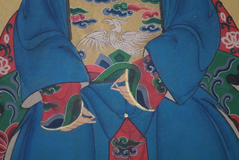Ahnenverehrung in China Chinesische Malerei Blau 5