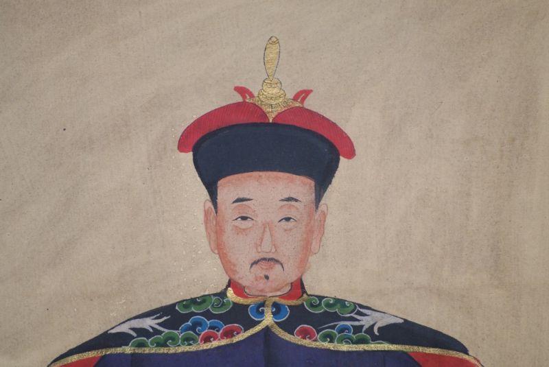 Ahnenverehrung in China Chinesische Malerei Blau Violett 3