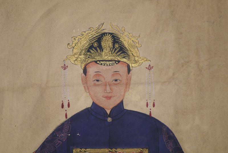 Ahnenverehrung in China Chinesische Malerei Blau Violett 4