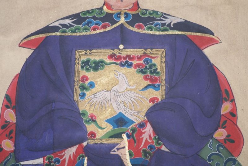 Ahnenverehrung in China Chinesische Malerei Blau Violett 5