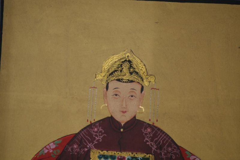Ahnenverehrung in China Chinesische Malerei Bordeauxrot 2