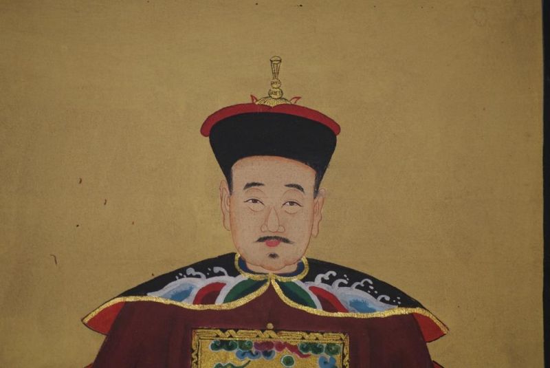Ahnenverehrung in China Chinesische Malerei Bordeauxrot 3