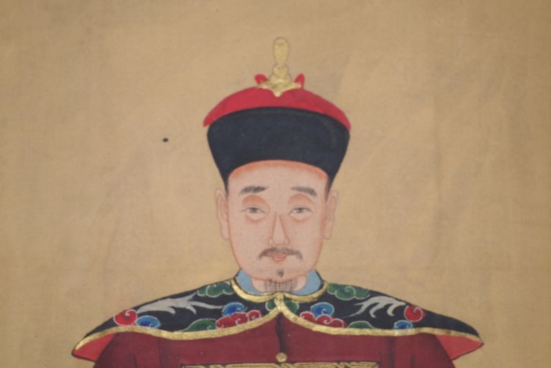 Ahnenverehrung in China Chinesische Malerei Bordeauxrot 3