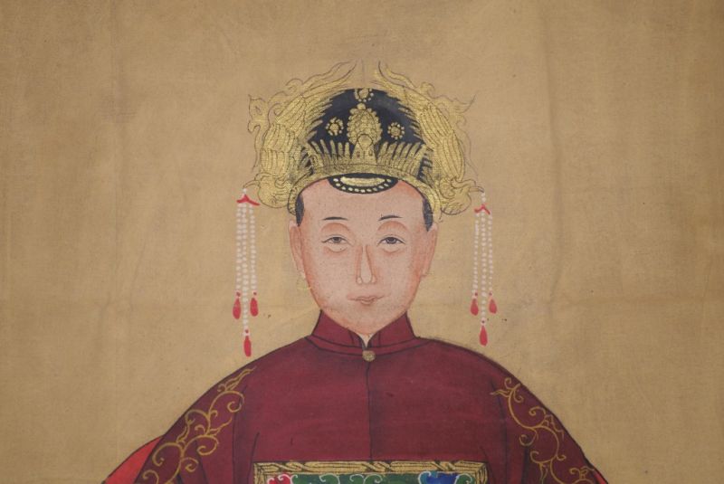 Ahnenverehrung in China Chinesische Malerei Bordeauxrot 4