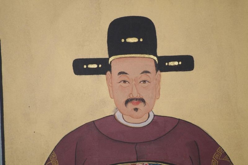 Ahnenverehrung in China Chinesische Malerei Bordeauxrot 4