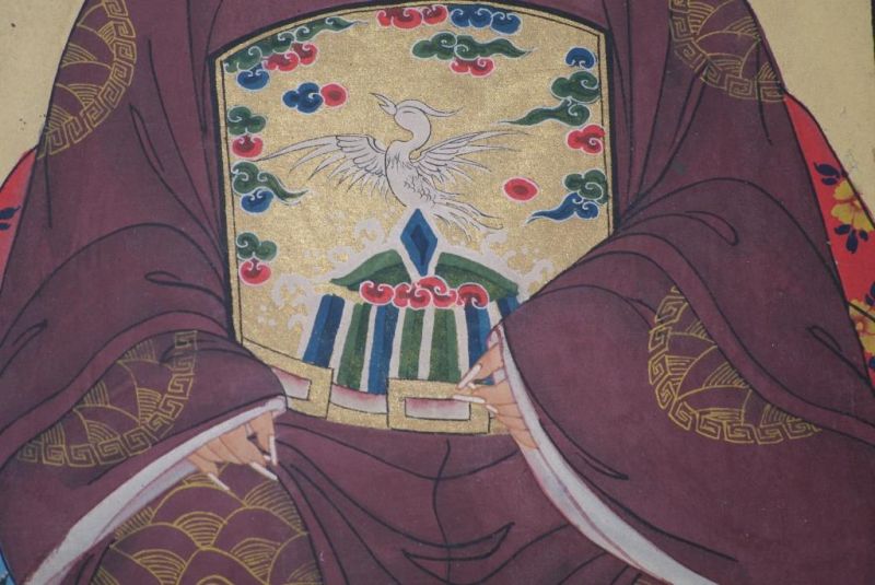Ahnenverehrung in China Chinesische Malerei Bordeauxrot 5