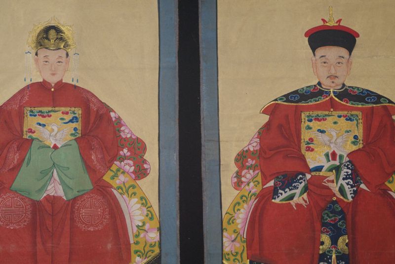 Ahnenverehrung in China Chinesische Malerei Dunkelrot 2