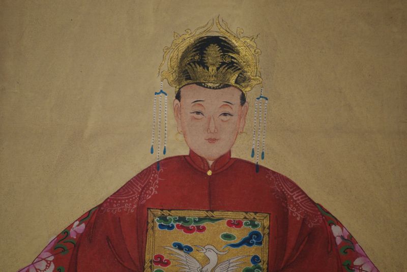 Ahnenverehrung in China Chinesische Malerei Dunkelrot 3