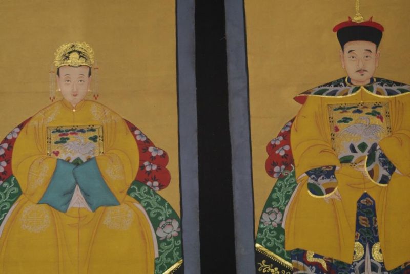 Ahnenverehrung in China Chinesische Malerei Gelb 2