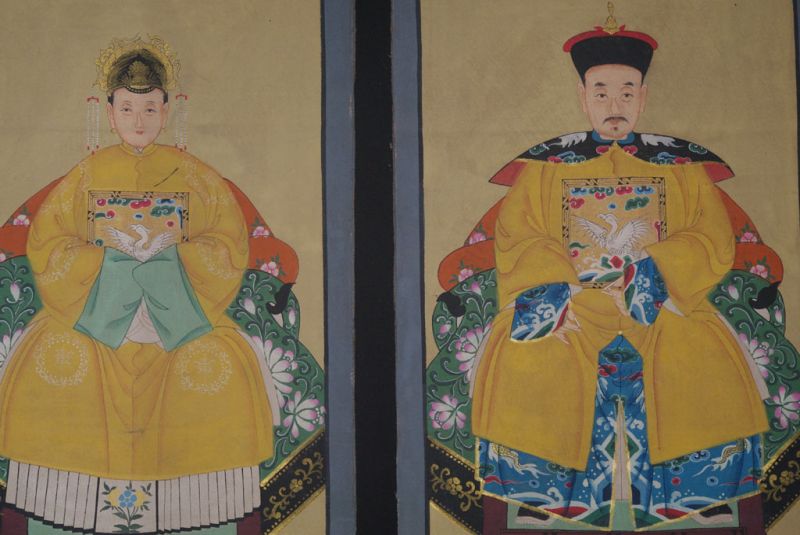 Ahnenverehrung in China Chinesische Malerei Gelb 2