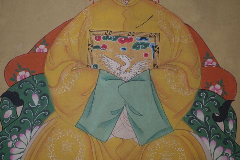 Ahnenverehrung in China Chinesische Malerei Gelb 4