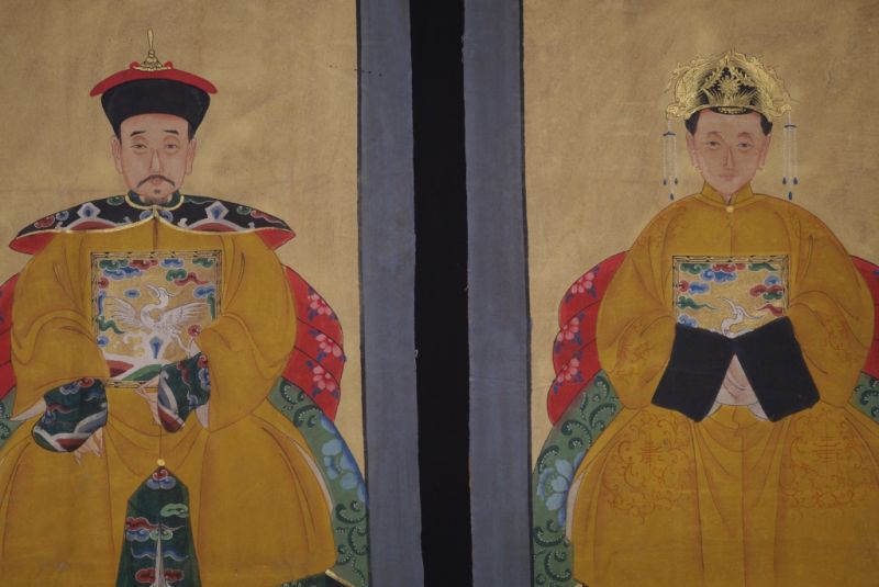 Ahnenverehrung in China Chinesische Malerei Gelb 2