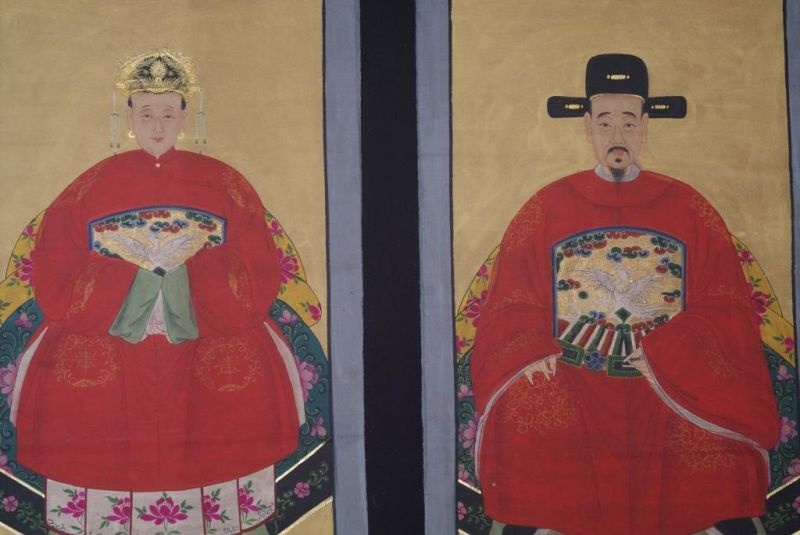 Ahnenverehrung in China Chinesische Malerei Kaiser Gelb 2