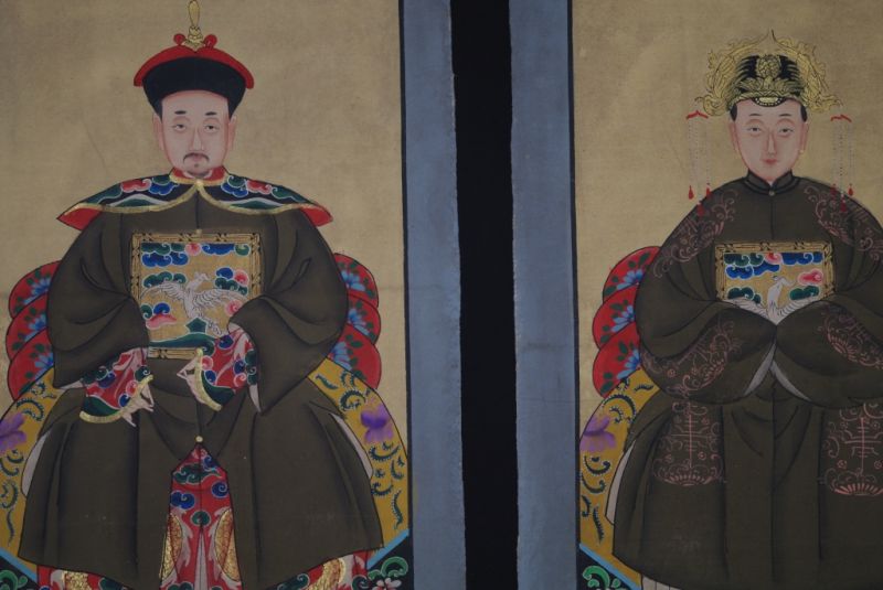 Ahnenverehrung in China Chinesische Malerei Khaki 2