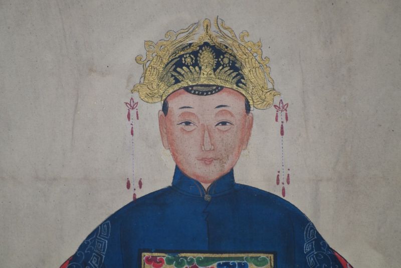 Ahnenverehrung in China Chinesische Malerei Marineblau 4