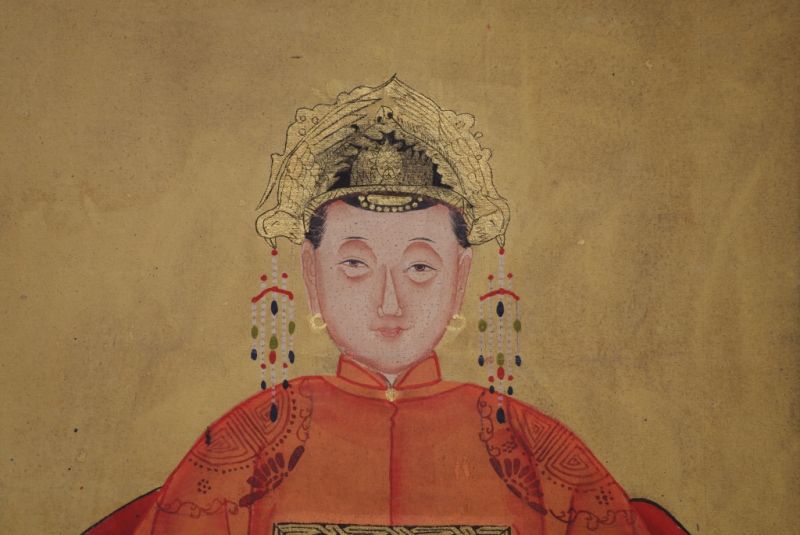 Ahnenverehrung in China Chinesische Malerei Orange 4