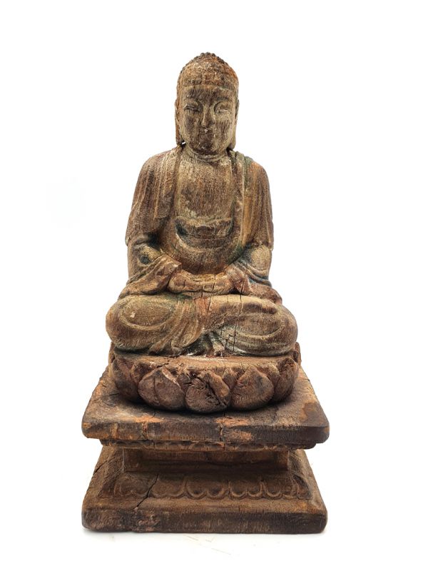 Bilder überfliegen für die vergrößerung Alte asiatische Holzstatue - Buddha 2