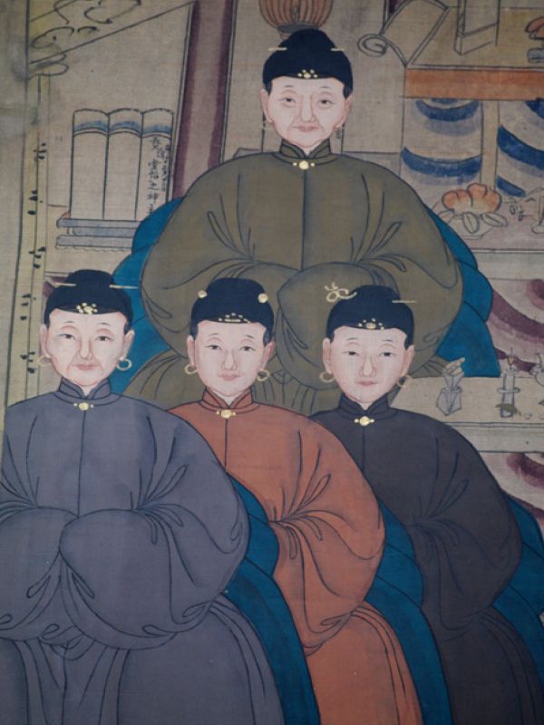 Alte chinesische Ahnen Porträtmalerei - Ahnenbilder - Alte asiatische Malerei 3