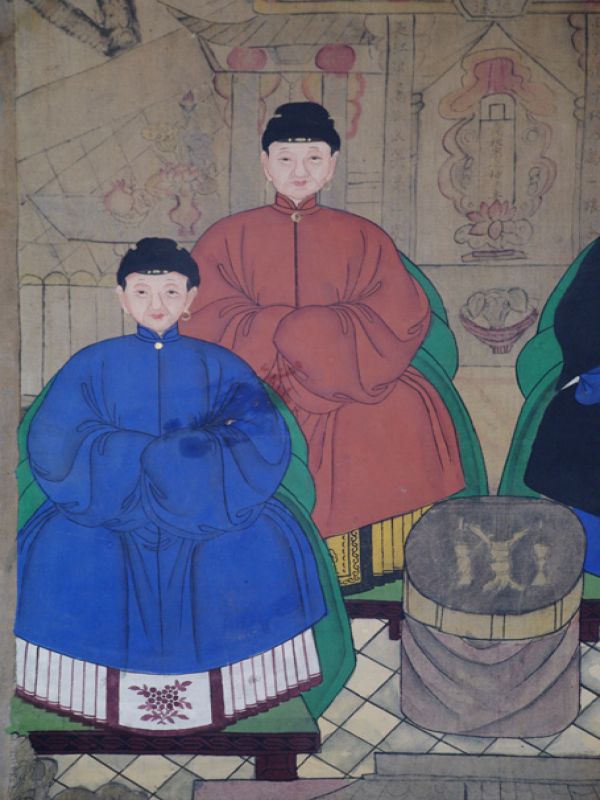 Alte chinesische Ahnen Porträtmalerei - Ahnenbilder - Chinesische Mandarin 2