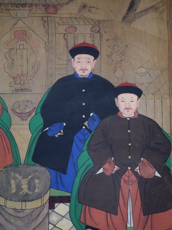 Alte chinesische Ahnen Porträtmalerei - Ahnenbilder - Chinesische Mandarin 3