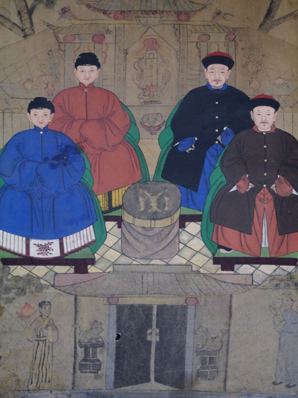 Alte chinesische Ahnen Porträtmalerei - Ahnenbilder - Chinesische Mandarin 4