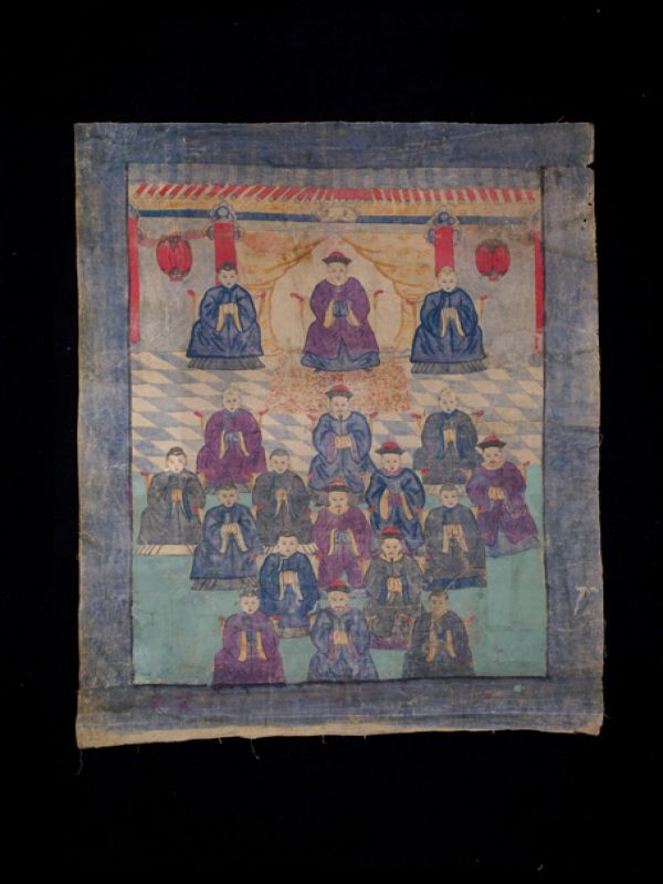 Alte chinesische Ahnen Porträtmalerei - Ahnenbilder - Chinesische taoistische Familie 2